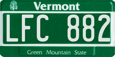 VT license plate LFC882