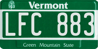 VT license plate LFC883