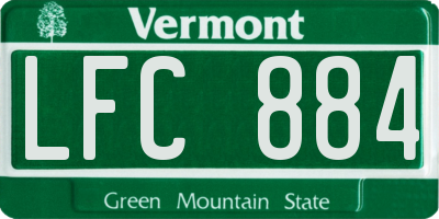 VT license plate LFC884