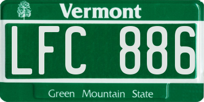 VT license plate LFC886