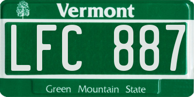 VT license plate LFC887