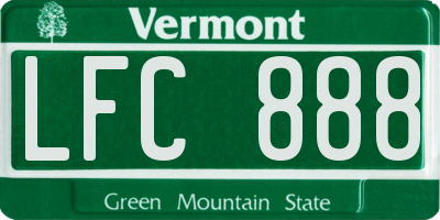 VT license plate LFC888