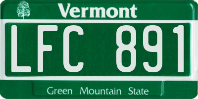 VT license plate LFC891