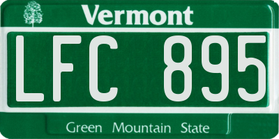 VT license plate LFC895