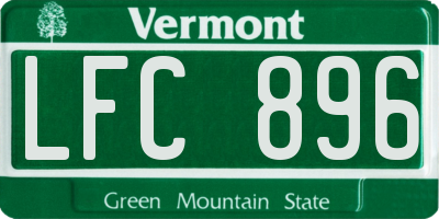 VT license plate LFC896