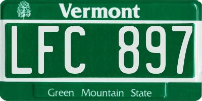 VT license plate LFC897