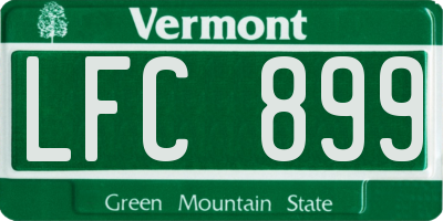 VT license plate LFC899
