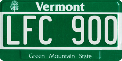VT license plate LFC900