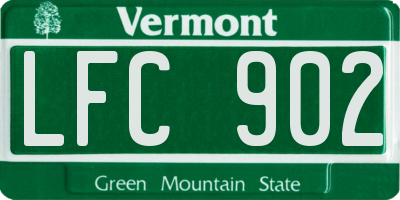 VT license plate LFC902