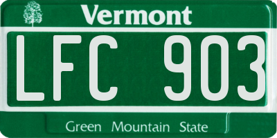 VT license plate LFC903