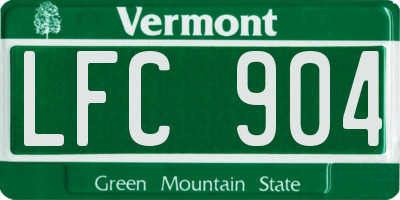 VT license plate LFC904