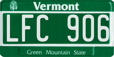 VT license plate LFC906