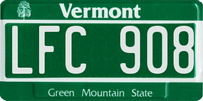 VT license plate LFC908