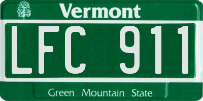 VT license plate LFC911