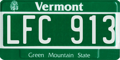 VT license plate LFC913