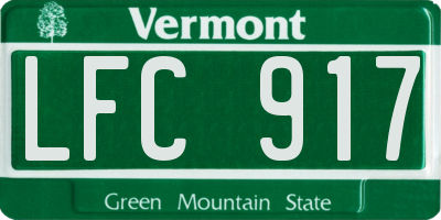 VT license plate LFC917