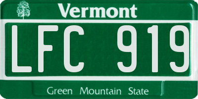 VT license plate LFC919