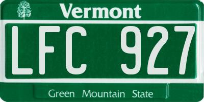 VT license plate LFC927