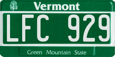 VT license plate LFC929