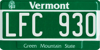 VT license plate LFC930