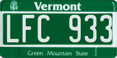 VT license plate LFC933