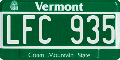 VT license plate LFC935