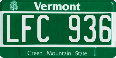 VT license plate LFC936