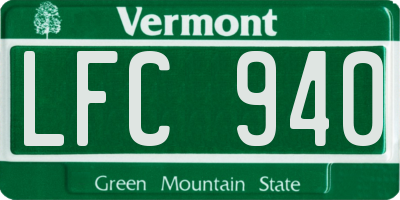 VT license plate LFC940