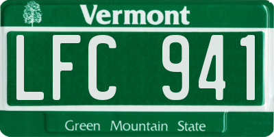 VT license plate LFC941