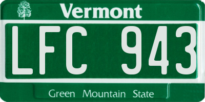 VT license plate LFC943