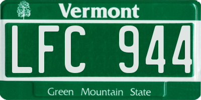 VT license plate LFC944