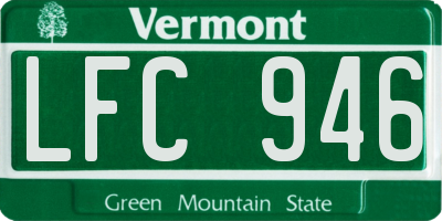 VT license plate LFC946
