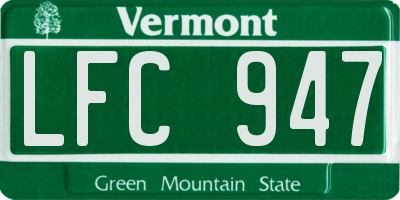 VT license plate LFC947