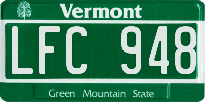 VT license plate LFC948