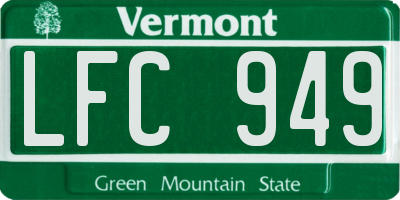 VT license plate LFC949