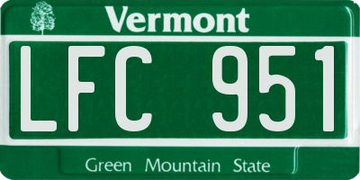 VT license plate LFC951