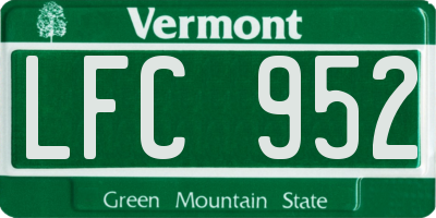 VT license plate LFC952