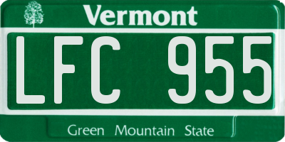 VT license plate LFC955