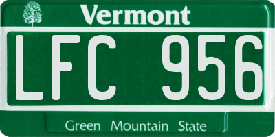 VT license plate LFC956