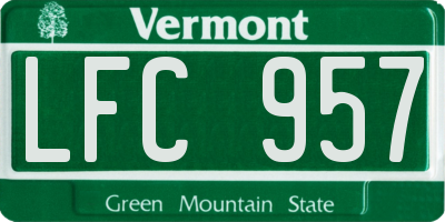 VT license plate LFC957