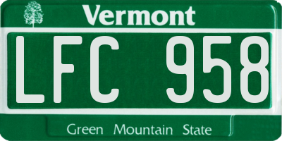 VT license plate LFC958