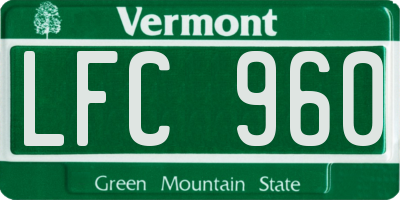 VT license plate LFC960