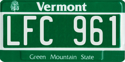 VT license plate LFC961