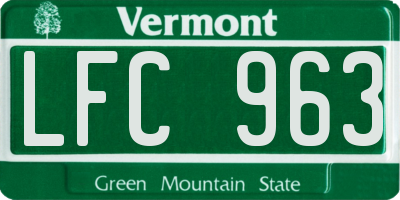 VT license plate LFC963