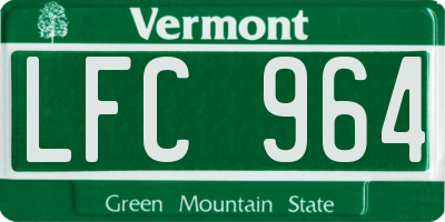 VT license plate LFC964