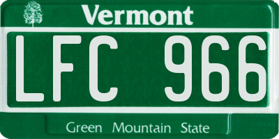 VT license plate LFC966