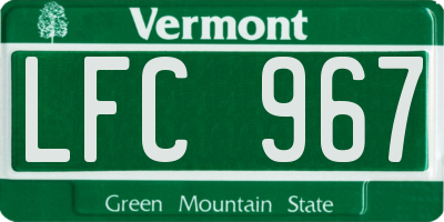 VT license plate LFC967