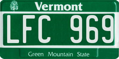 VT license plate LFC969