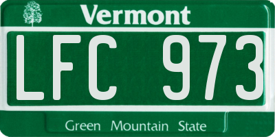 VT license plate LFC973