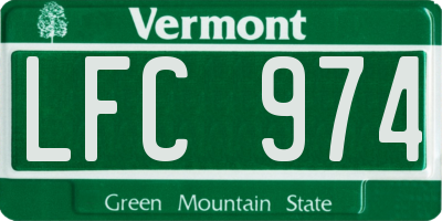 VT license plate LFC974